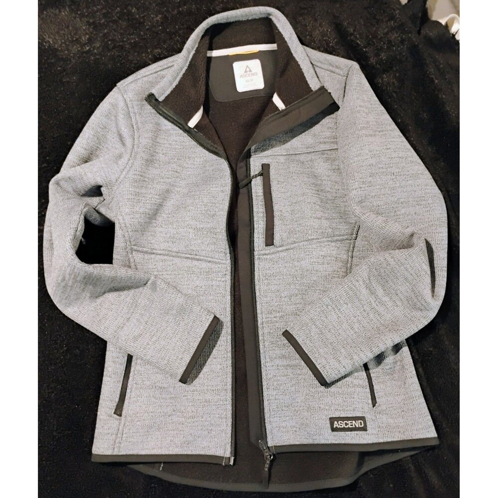 ASCEND Men's Gray Fleece Jacket Full Zip